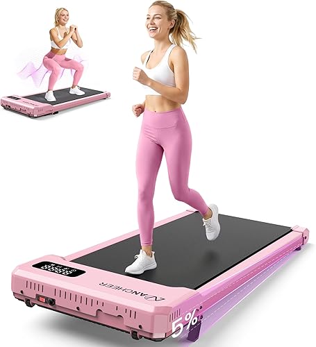 Miniatura 11 de Pink Walking Pad Treadmill with Incline - Under Desk Treadmill with Vibration Massage Plate, 2.5HP Compact Portable Treadmills for Home Small 2-oro