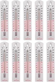 Wall Thermometer Set Of 2 Mounted For Indoor And Outdoor Use, Temperature Monitor With Dual Scale For Home Office Garden Greenhouse(10PCS)