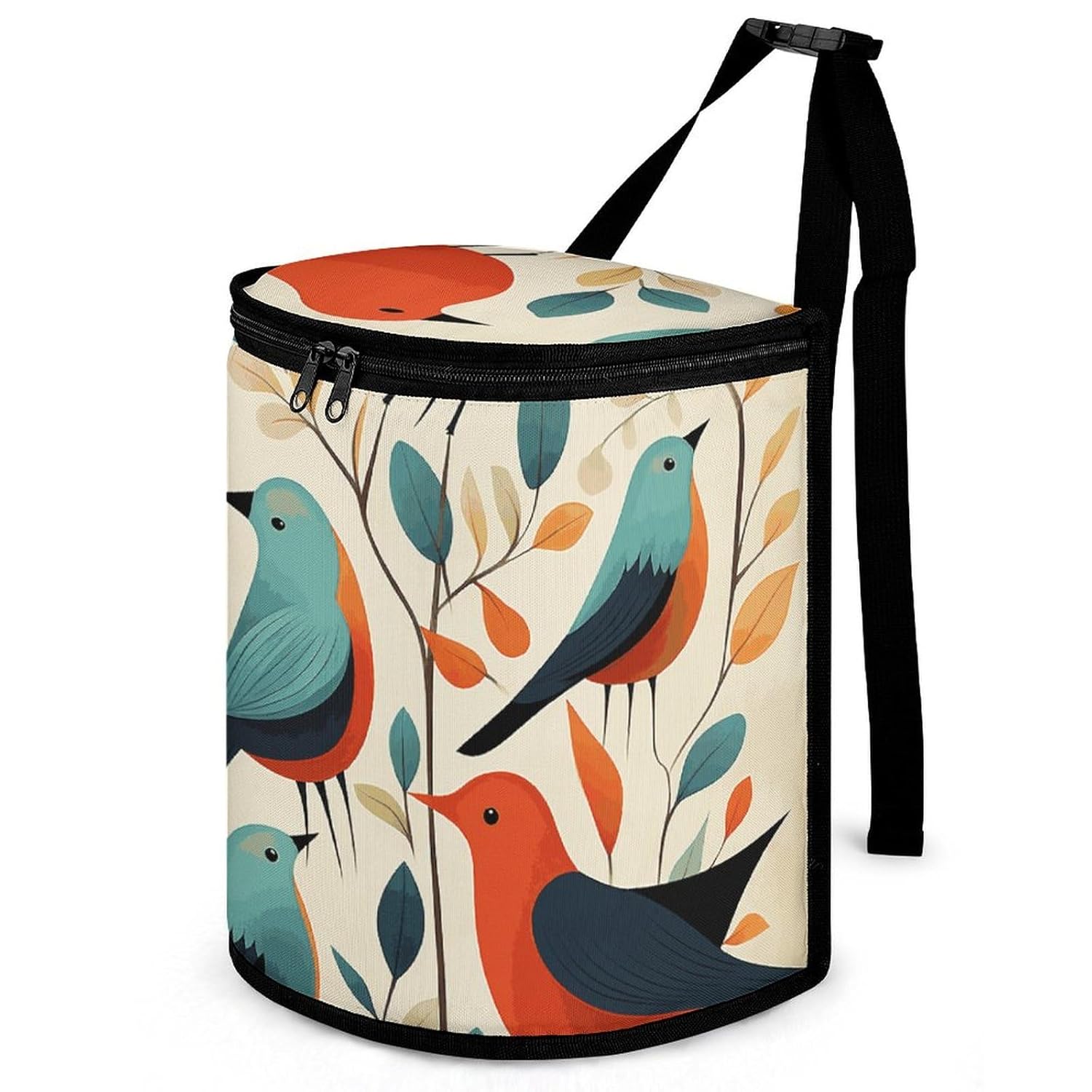 Hanging Car Trash Bag Flock of Birds Printed Car Garbage Storage Bag Leakproof Car Trash Can Portable Garbage Storage Bags