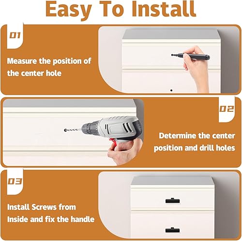 Miniatura 5 de Pomos de barra cuadrada negra mate, paquete de 15 tiradores de gabinete de cocina de un solo agujero de acero inoxidable, manijas de gabinete de