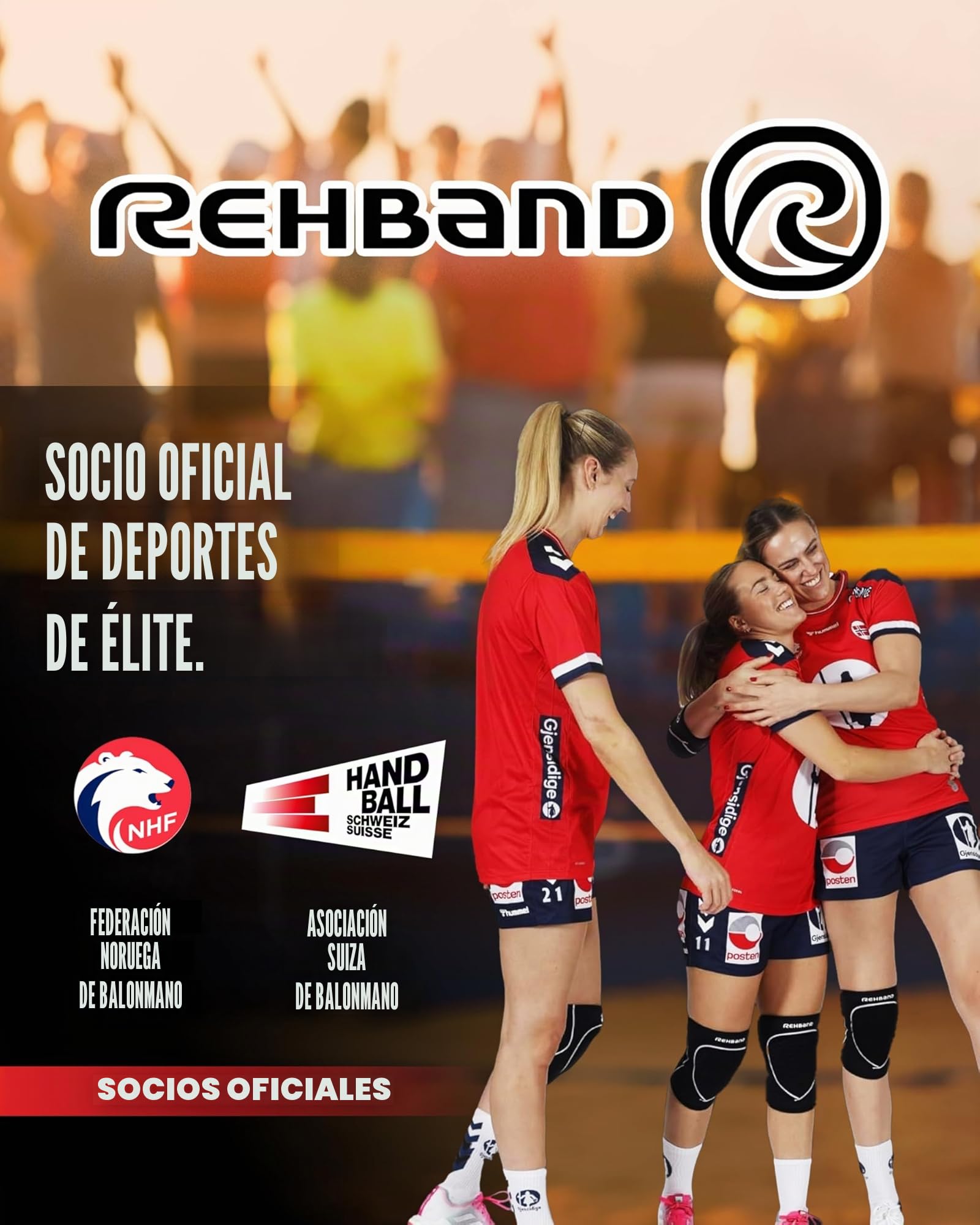 Rehband Rodilleras deportivas de neopreno para voleibol, balonmano y deportes de sala, ajuste ceñido y cómodo, protección de rodilla unisex, negro, 1 par, talla M