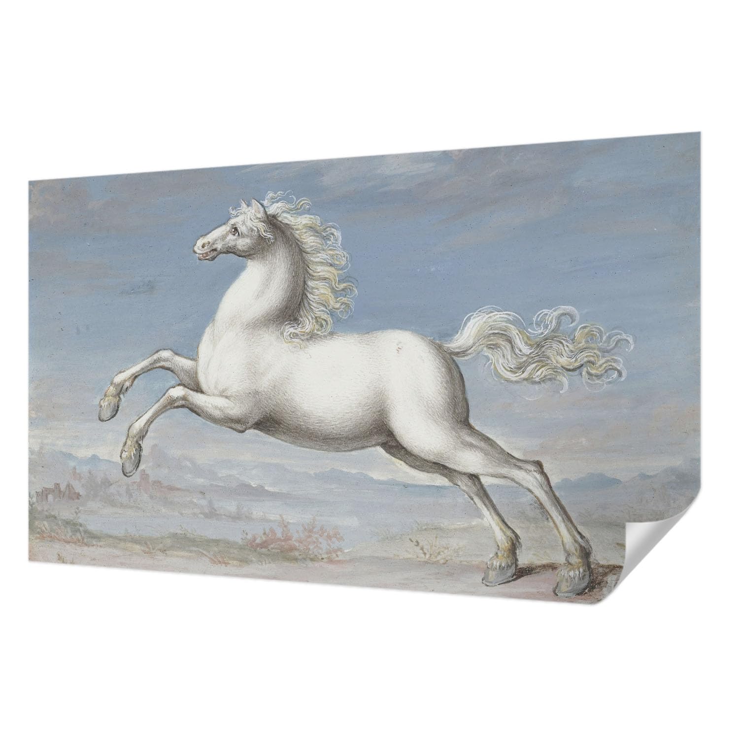 Papier peint adhésif chevaux en saut 416x254 cm décor panoramique pour salon