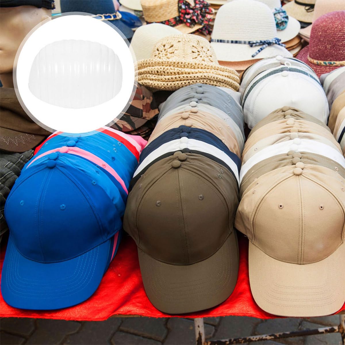Generico Porta Cappellini 20 Pezzi Supporto Interno Cappello in Pvc per Baseball e Cappelli Estivi, Design Multifunzionale per Negozio di Cappelli e Conservazione