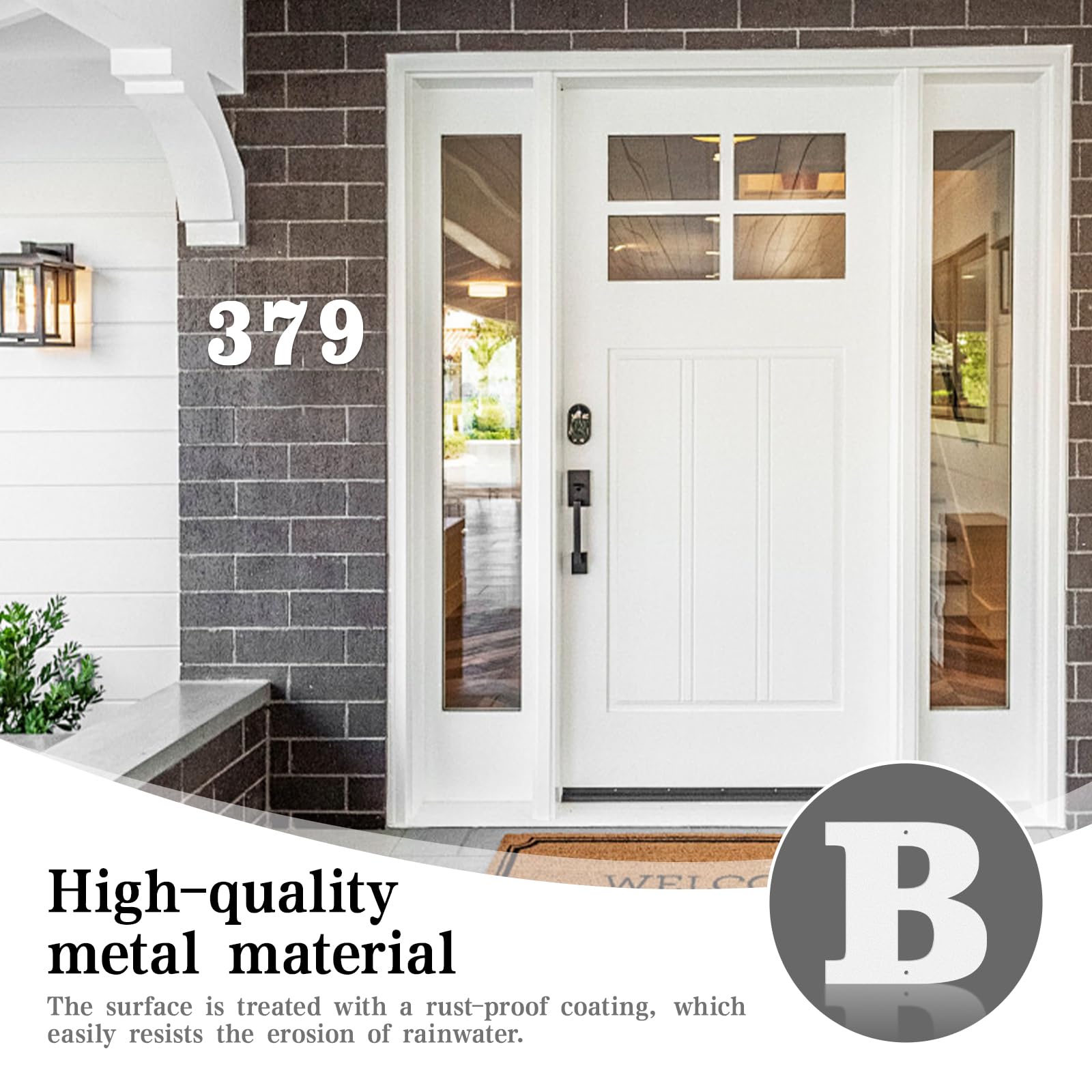 4 Inch Crisp White Rustproof House Numbers Letters,Heavy-Duty Metal Address Numbers for House,Weatherproof 0-9 Numbers & A-Z Outdoor Metal Letters Full Set for Door,Gate,Mailbox(D) - Image 2