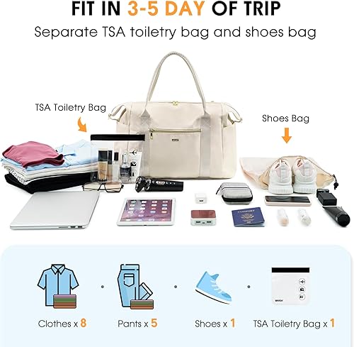 Miniatura 7 de WANDF Para Spirit Airlines - Bolsa para artículos personales de 18 x 14 x 8 pulgadas debajo del asiento con bolsillo para ropa húmeda y