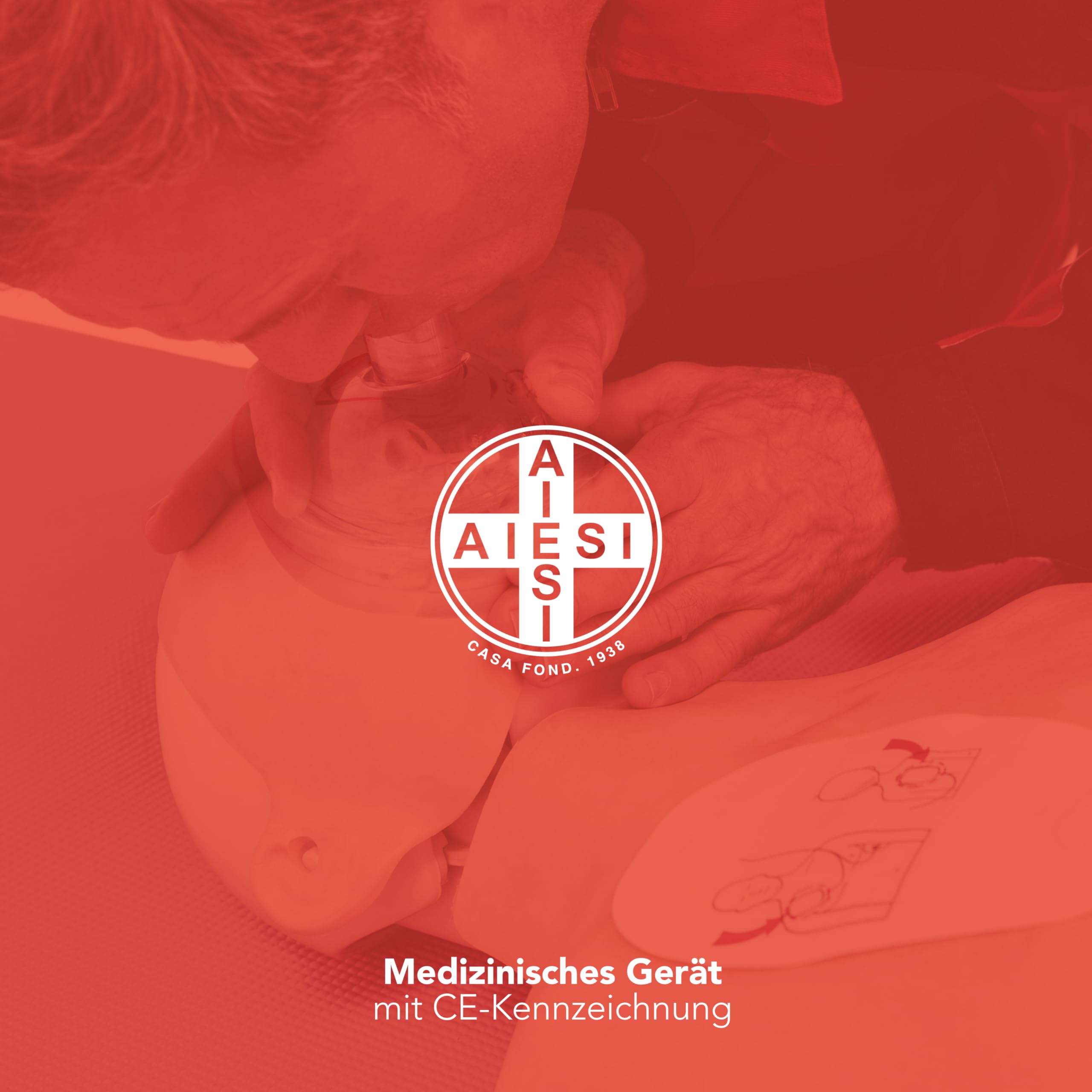 AIESI® CPR Pocket Maske für Erste Hilfe, Mund-zu-Mund-Beatmung mit Einwegventil und Filter (50er Pack)
