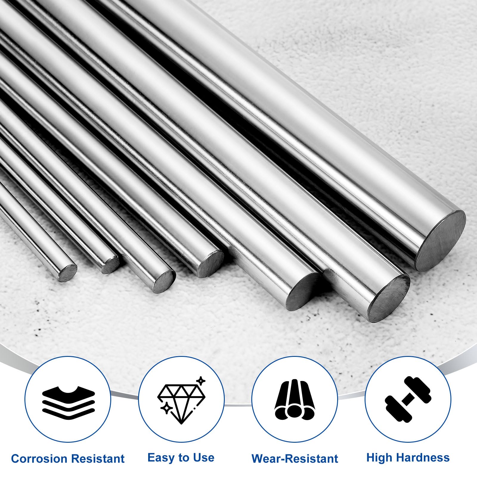 Coavoo Linear Rod Shaft 4Pcs 16mm X 1150mm, Diameter 16mm Case Hardened - View #5