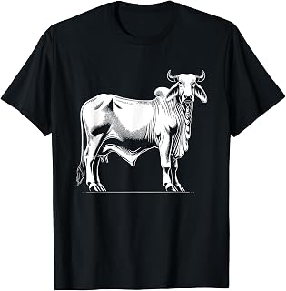 Cow Farmer Breeder - Monochromatic Brahman Cattle T-Shirt