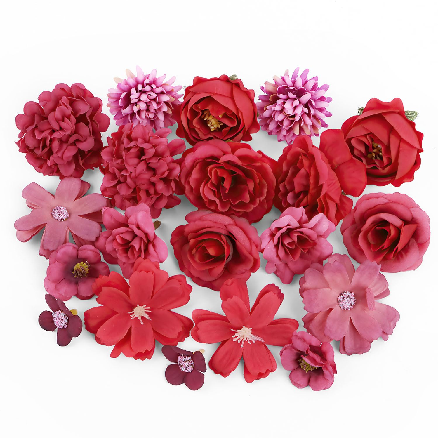 Fiori Artificiali Seta Set 40 Teste Fiori Finti In Seta - 10 Stili Diversi, Diametro 2.5-5 Cm, Per Decorazioni Matrimonio, Casa, Fai-da-te