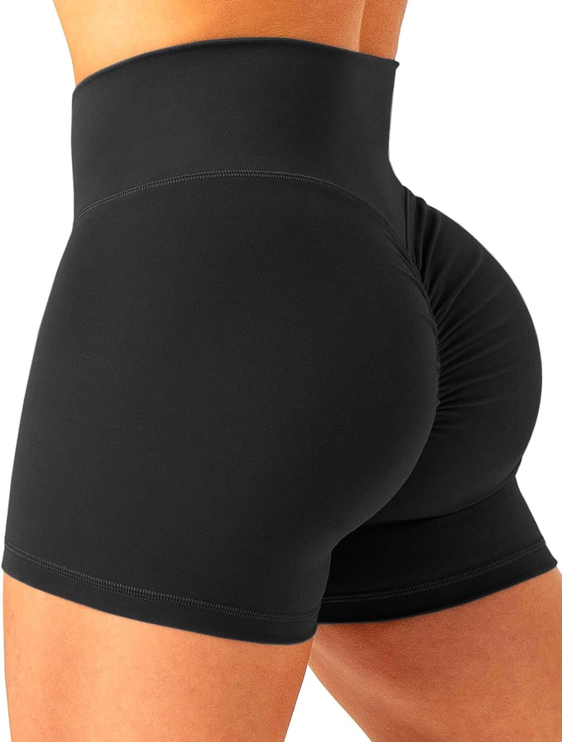 OZICERD Scrunch Butt Gym Shorts High Waisted Workout Biker Shorts Running Athletic Booty Shorts for Women Black - Image 6