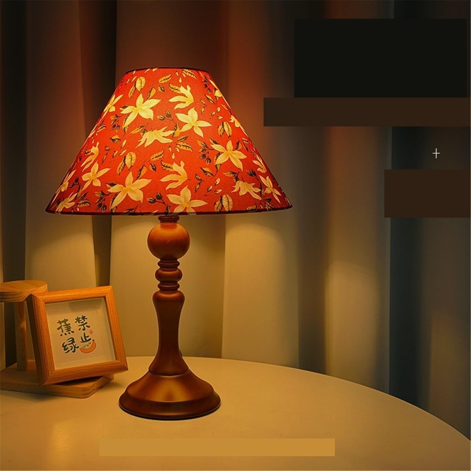Lampa stołowa Lampa stołowa z drewna w stylu vintage do sypialni i na stoliki nocne