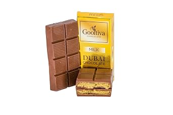 Gooltiva Dubai Chocolate Luxury Milk Pistachio Kadayif Chocolate Bar 3.53 oz The Only Dubai Chocolate with 33% Real Pistachio Creamy Milk Chocolate & Crispy Kadayif Easter Luxury Gift The Ultimate Gold Bar Dessert for Any Occasion