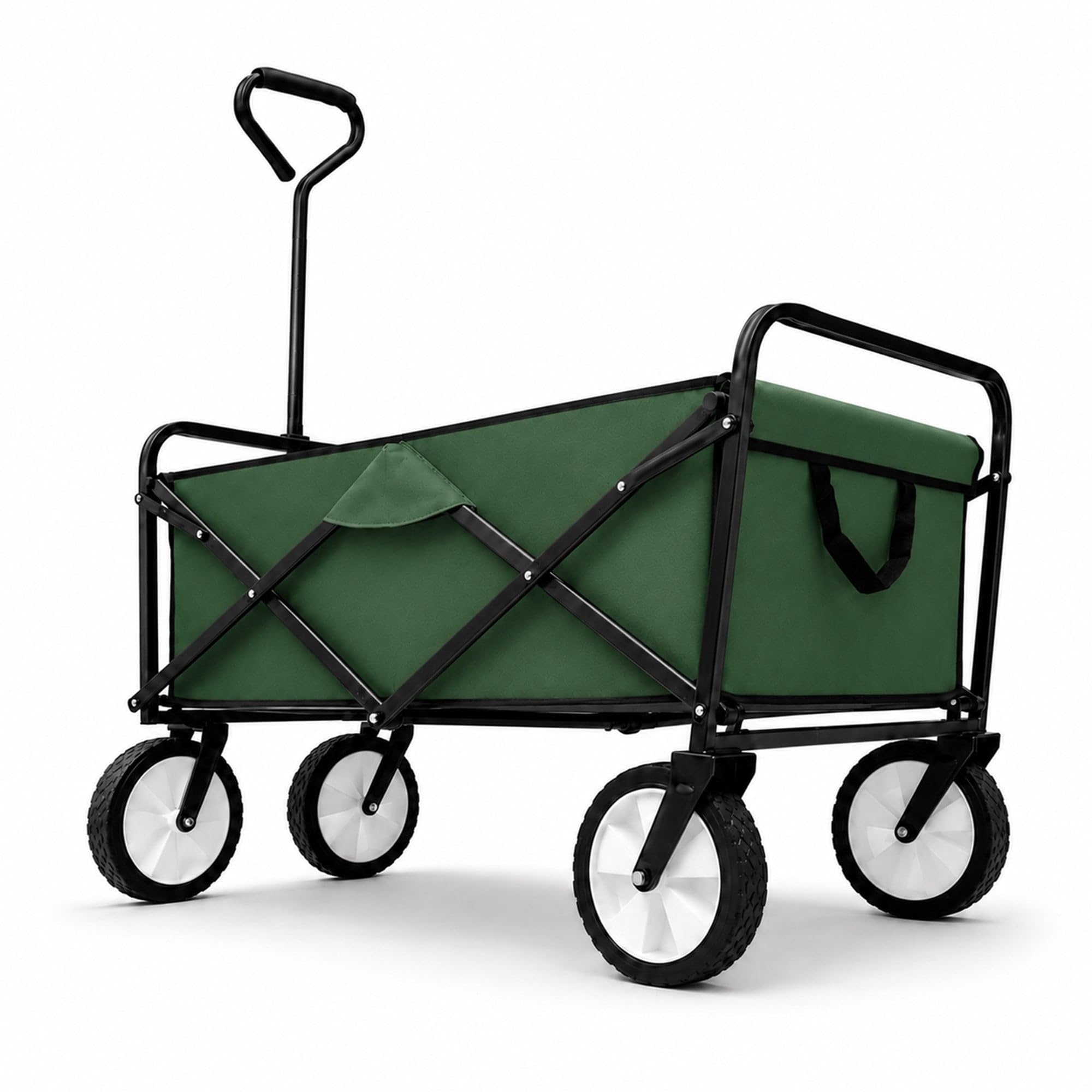 Oypla Green Heavy Duty Foldable Garden Festival Trolley Folding Cart