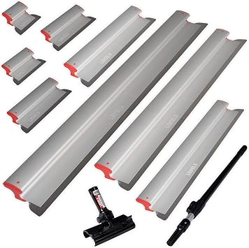 LEVEL5 Ultimate Skimming Blade Set | LEVEL5 | Smoothing/Knockdown Drywall Knife | Extruded Aluminum & European Stainless Steel Construction | High-Impact End Caps | 5-446