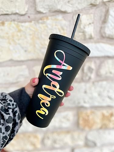 Miniatura 2 de 32 oz XL Large Personalized Acrylic Tumbler, 32 oz XL matte finished personalized tumbler w/Straw, Gift for Mom, Iced Coffee, Valentine Gift,
