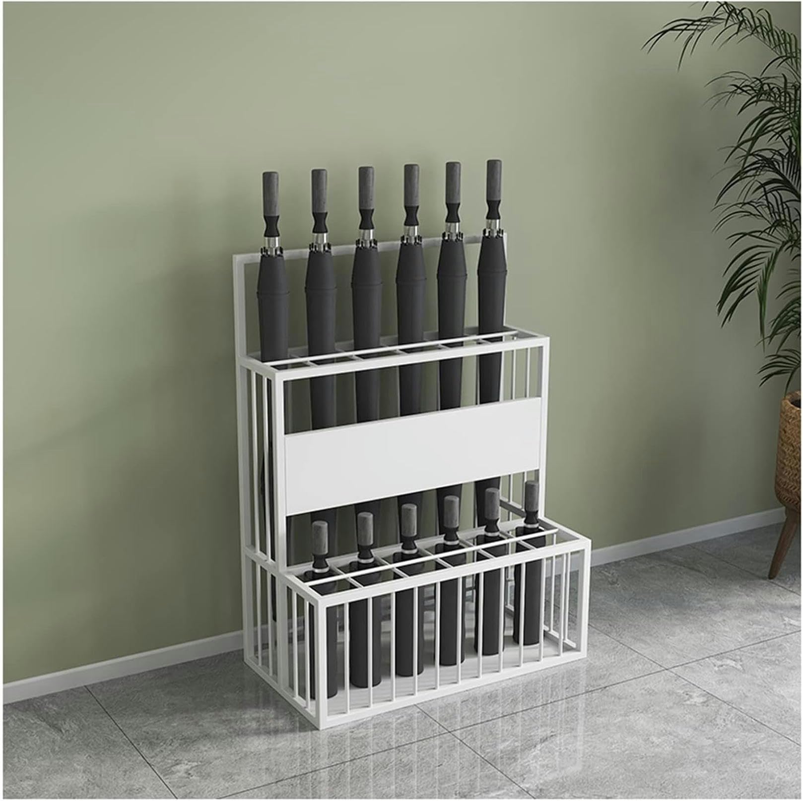 Porte-parapluies double couche métallique robuste et compact