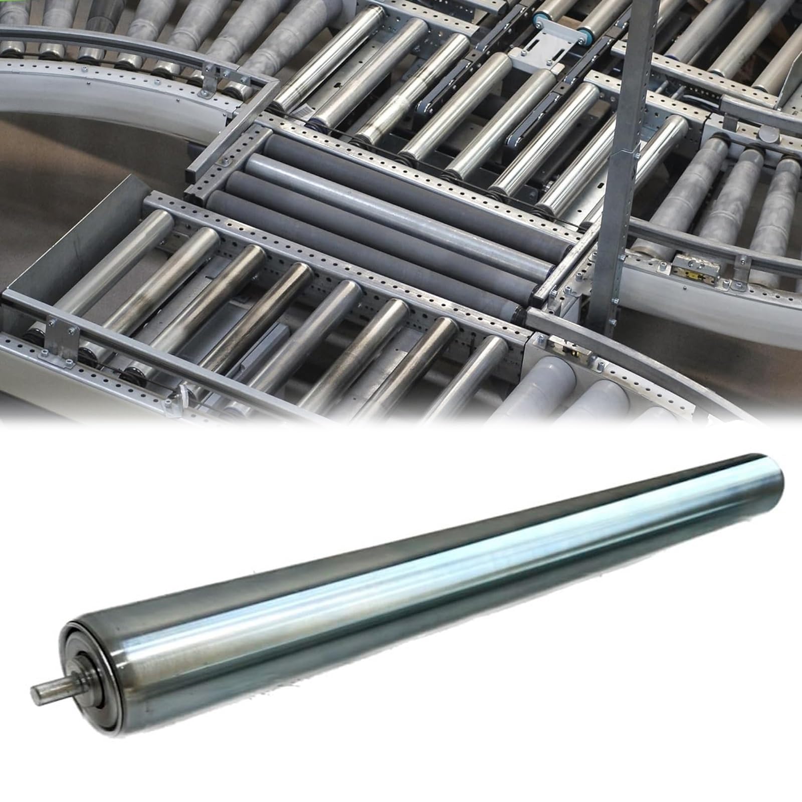 5 10 15 20 Pack Conveyor Roller, 1in Dia Stainless Steel Metal Powerless Industrial Rollers for Moving Projects, Woodworking, Cat/Dog Fence, Gravity Conveyor Replacement Rollers(5 Pack - 900mm/35.4in)