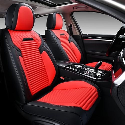 Miniatura 1 de Coverado Fundas de asiento de cuero para automóviles, fundas impermeables para asiento de automóvil, juego completo de fundas protectoras de asiento