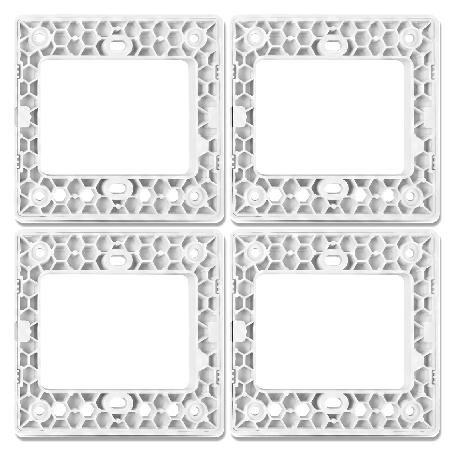 Placa de Pared Ciega 4 Piezas, Tapa de Enchufe Empotrado 86x86mm, Tapa de Interruptor, Tapa de Caja Empotrada Blanca ABS para Enchufes o Interruptores Sin Usar