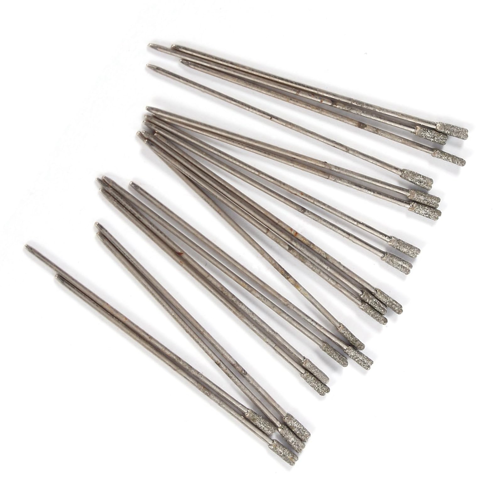 Uadme Lapidary Drill Bit Hard Long-Term Use 20 Pieces 1 mm Diamond Coated Lapidary Drill Solid Bits Needle for Jewellery Agate