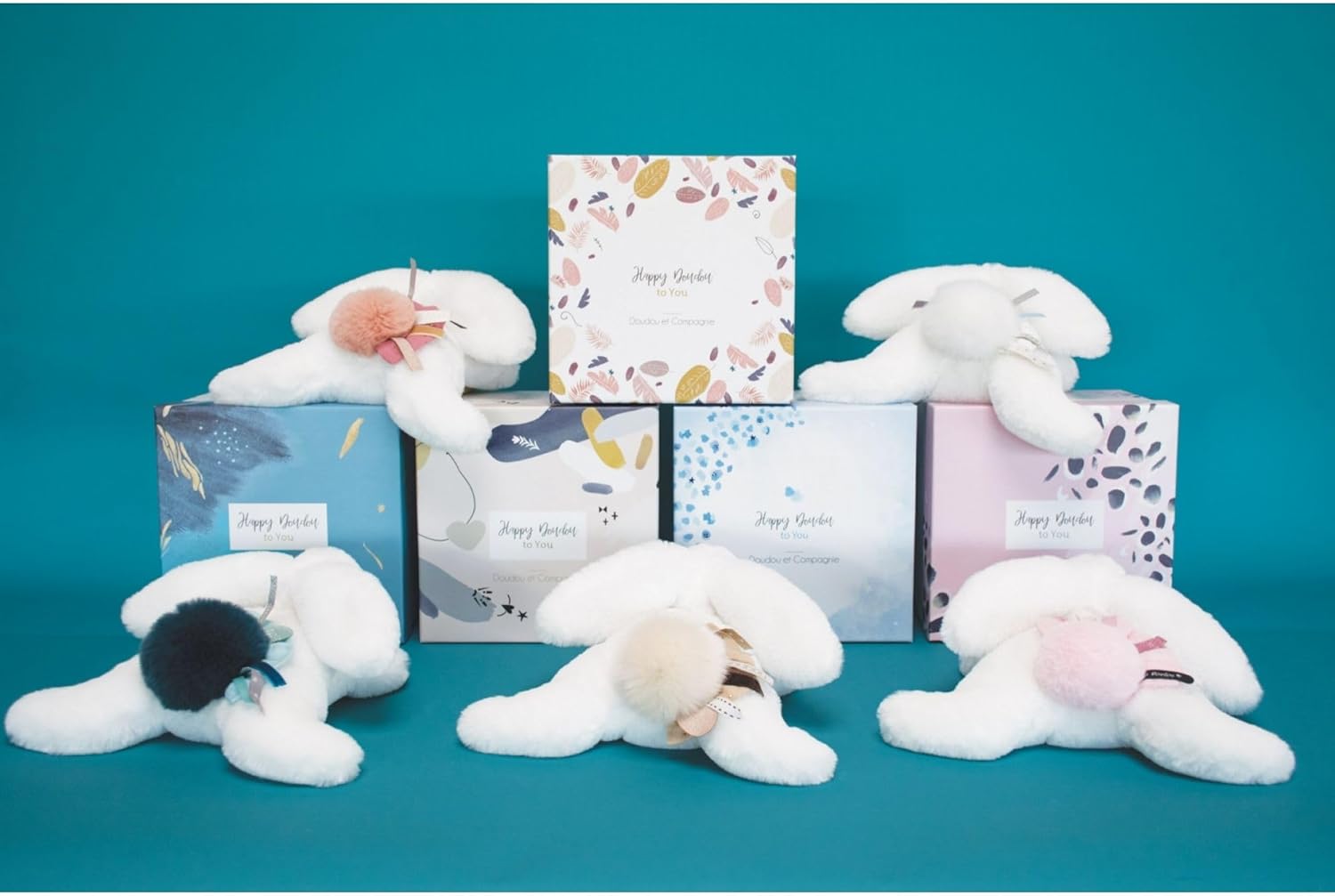 Doudou et Compagnie Happy Pop-Puppet Peacock, DC3737, White