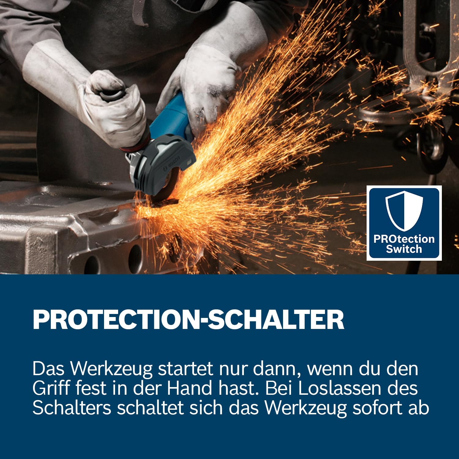 Bosch PRO Winkelschleifer GWS 12-125 P (Scheiben-Ø: 125 mm, 1200 W, inkl. Vibration Control-Zusatzhandgriff, Schutzhaube, Zweilochschlüssel)