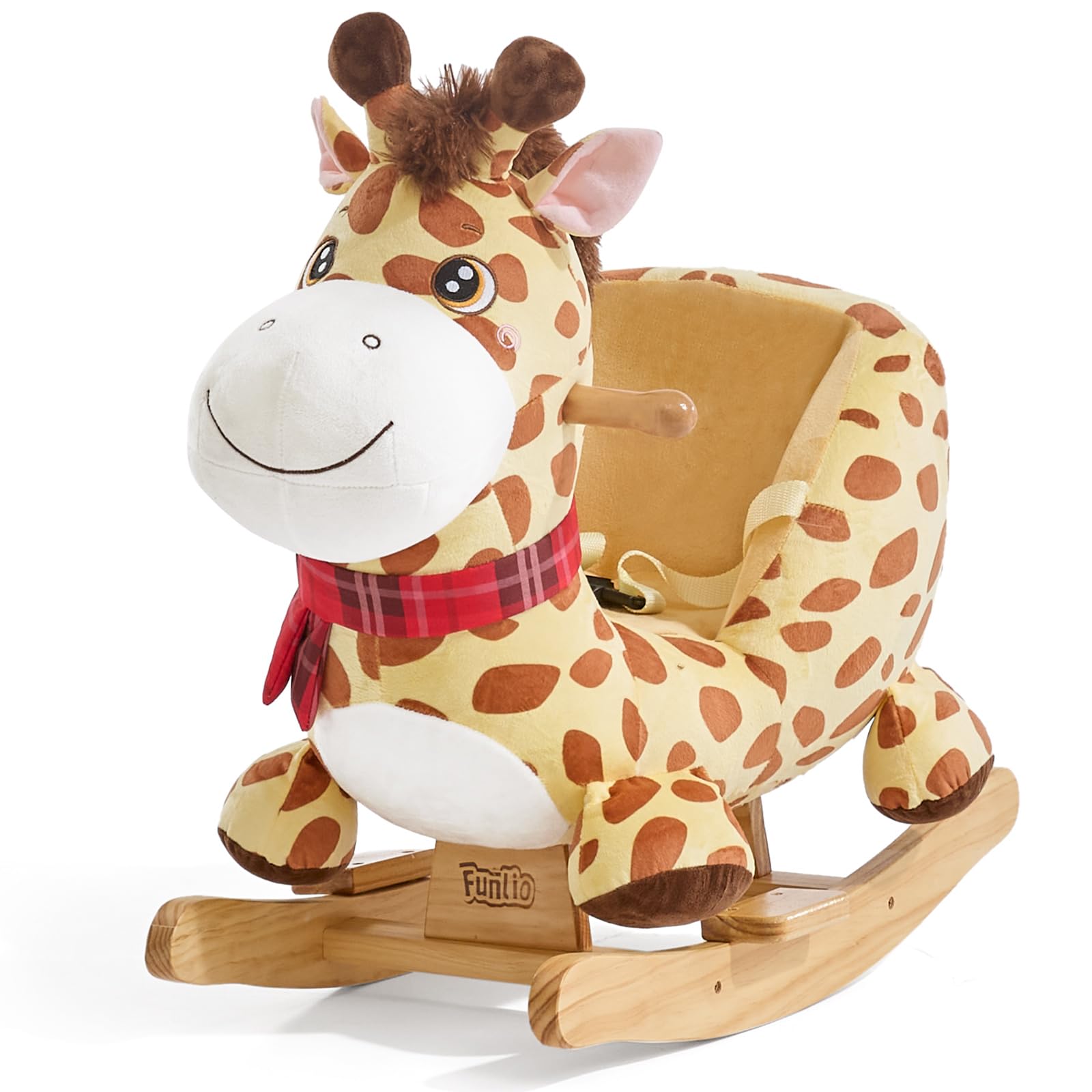 FUNLIO Giraffe Baby Rocking Horse for Toddlers 6 Months to 3 Years, Playful &amp; Vivid Giraffe Rocker for Baby, Stuffed Plush Ride-on Rocking Animal, Easy to Assemble, Nursery, CPC &amp; CE Certified