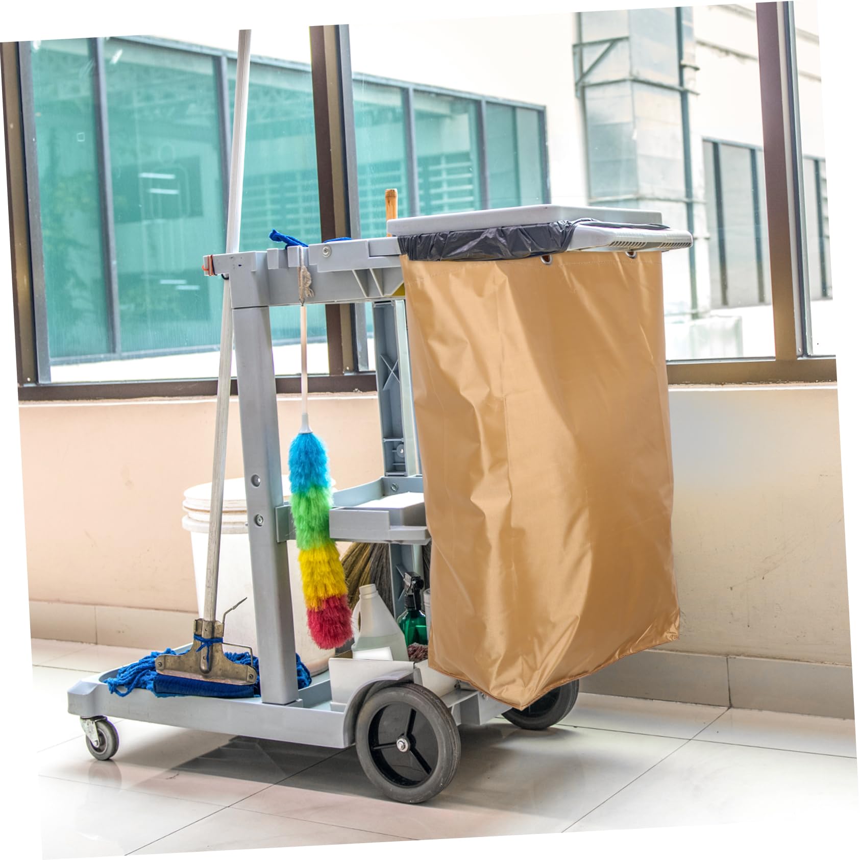 FUNOMOCYA Janitorial Cleaning Bag Replacement Cleaning Bag Canvas Cleaning Caddy Tote Bag Housekeeping Cart Bag