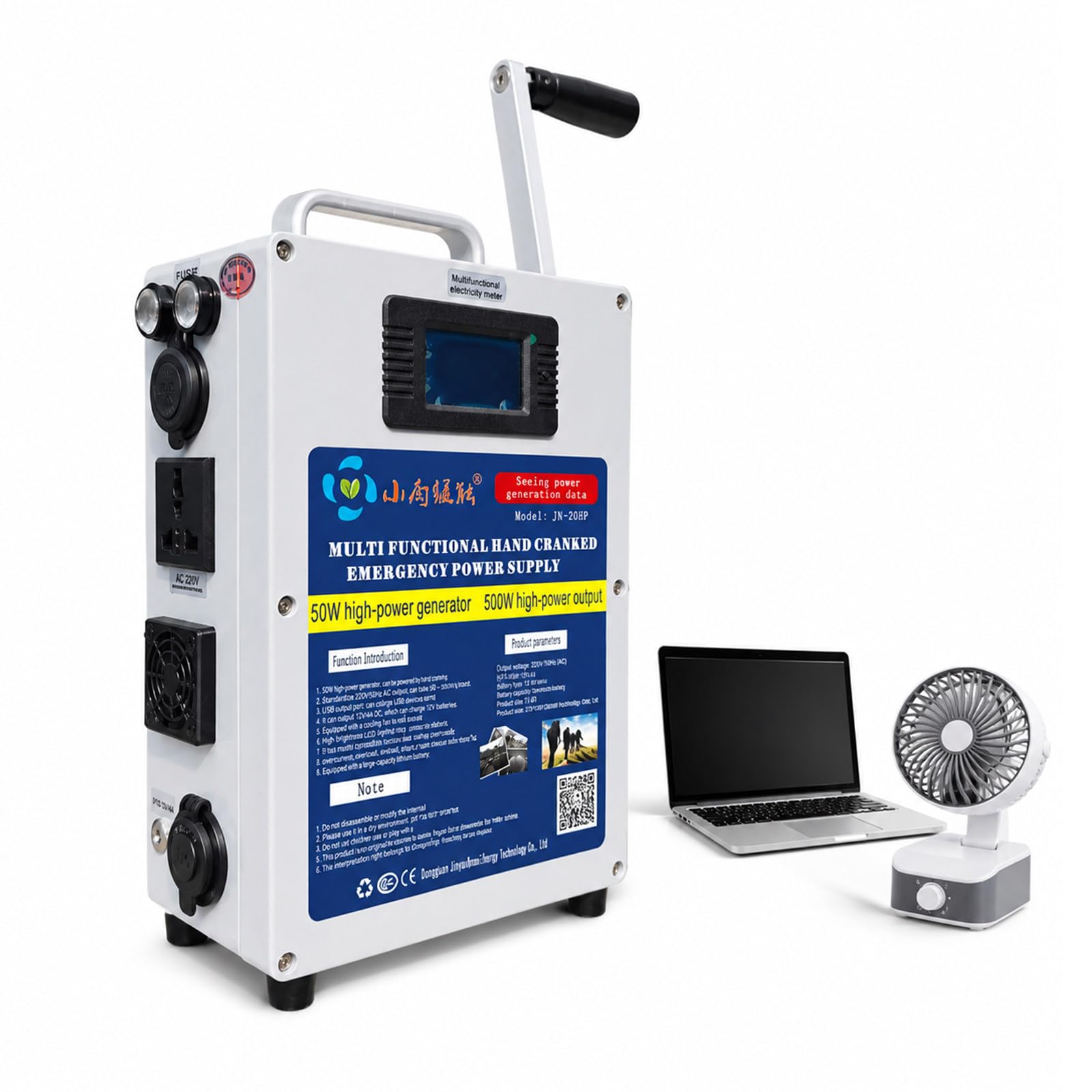 150W Hand Crank Generator, Generador Electrico Portable Backup 500W