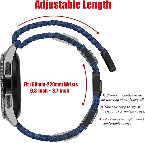 Miniatura 7 de Correa deportiva trenzada de nailon de liberación rápida de 0.866 in, compatible con Samsung Galaxy Watch 3 de 1.772 in1.811 in (2019)Gear S3
