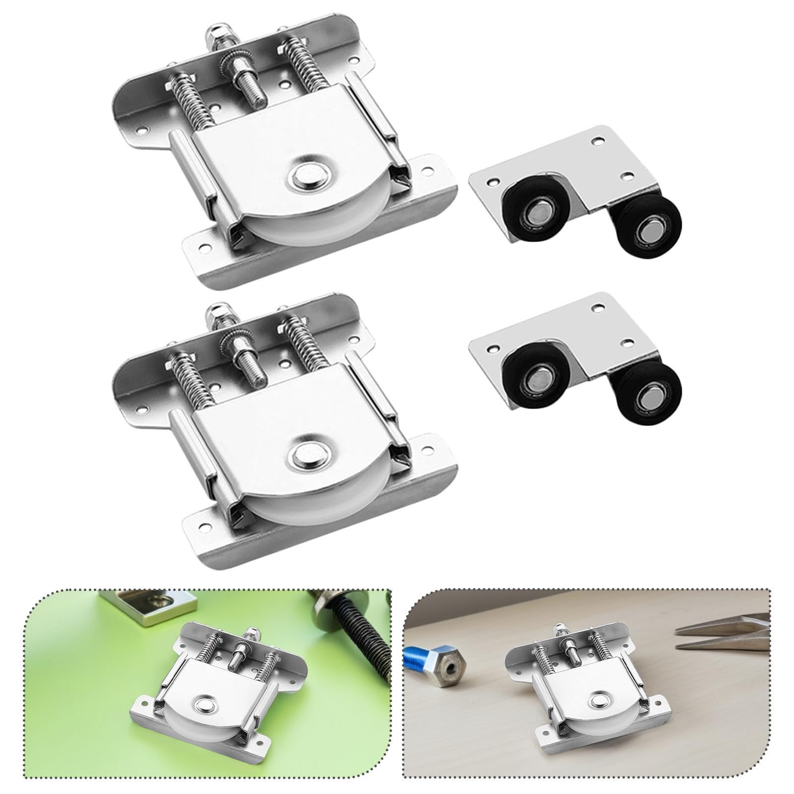TOYANDONA Poleas para Puertas Correderas de Acero Estable y Suave, Ruedas de Armario de Aluminio y Vidrio, Accesorio para Herrajes de Muebles