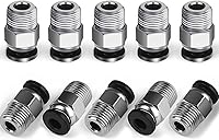 10PCS PC4-M10 Pneumatic Quick Connectors for Ender 3, E3D V6 Bowden Tube - Leak-Proof Male Straight Fittings
