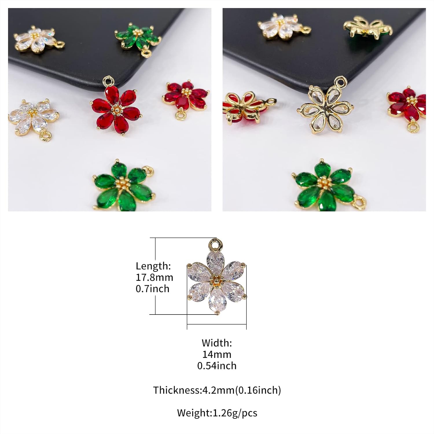 Crystal Zirconia Gold Plated Brass Charms for Jewelry Making Bracelet Necklace Earring Pendant Craft Supplies DIY Accessories - Image 4