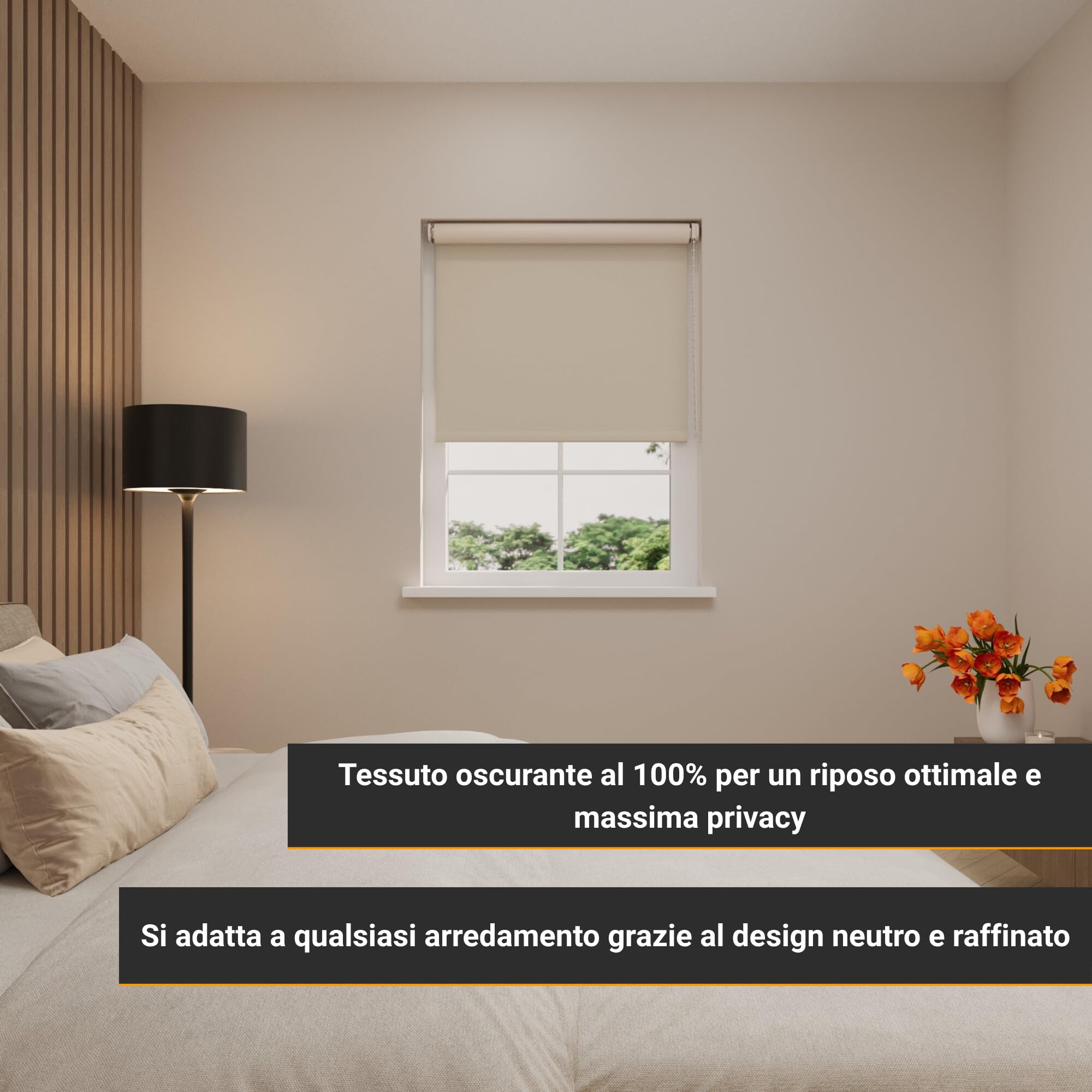 DTCH® Tenda a rullo oscurate senza fori 140 x 190 cm (LxA) sabbia, disponibile in larghezze da 40 a 240 cm, inclusi supporti a pinza, accorciabile autonomamente, tende a pinza