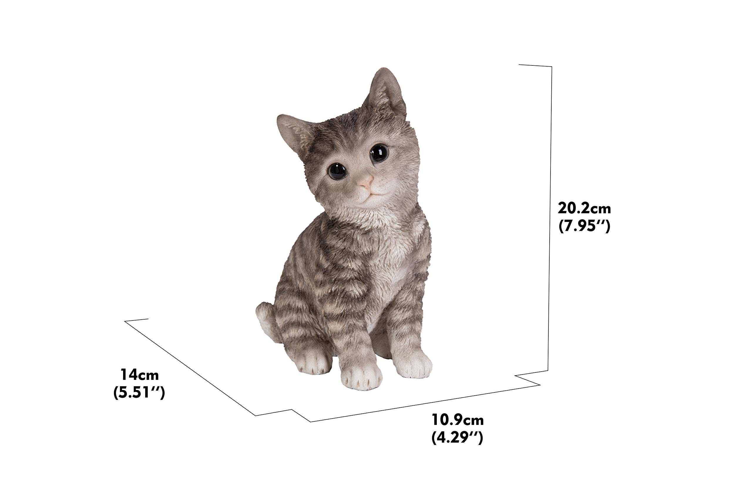 Hi-Line Gift Ltd. Gatito Gris inclinable para la Cabeza Sentado