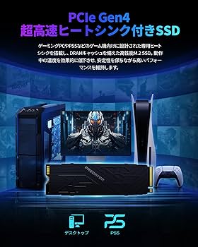 Amazon | Acer Predator GM7000 ヒートシンクモデル M.2 SSD 2TB PS5