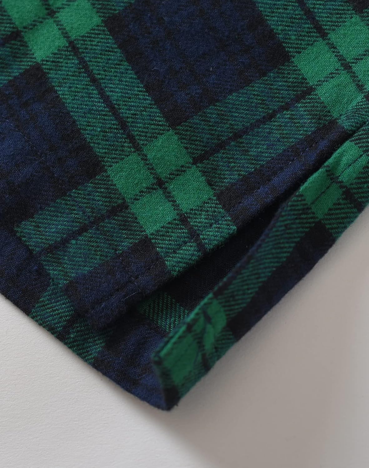 Latuza Women's Cotton Plaid Flannel Nightgown Long Sleeves Pleated Gown with Pockets - Image 7