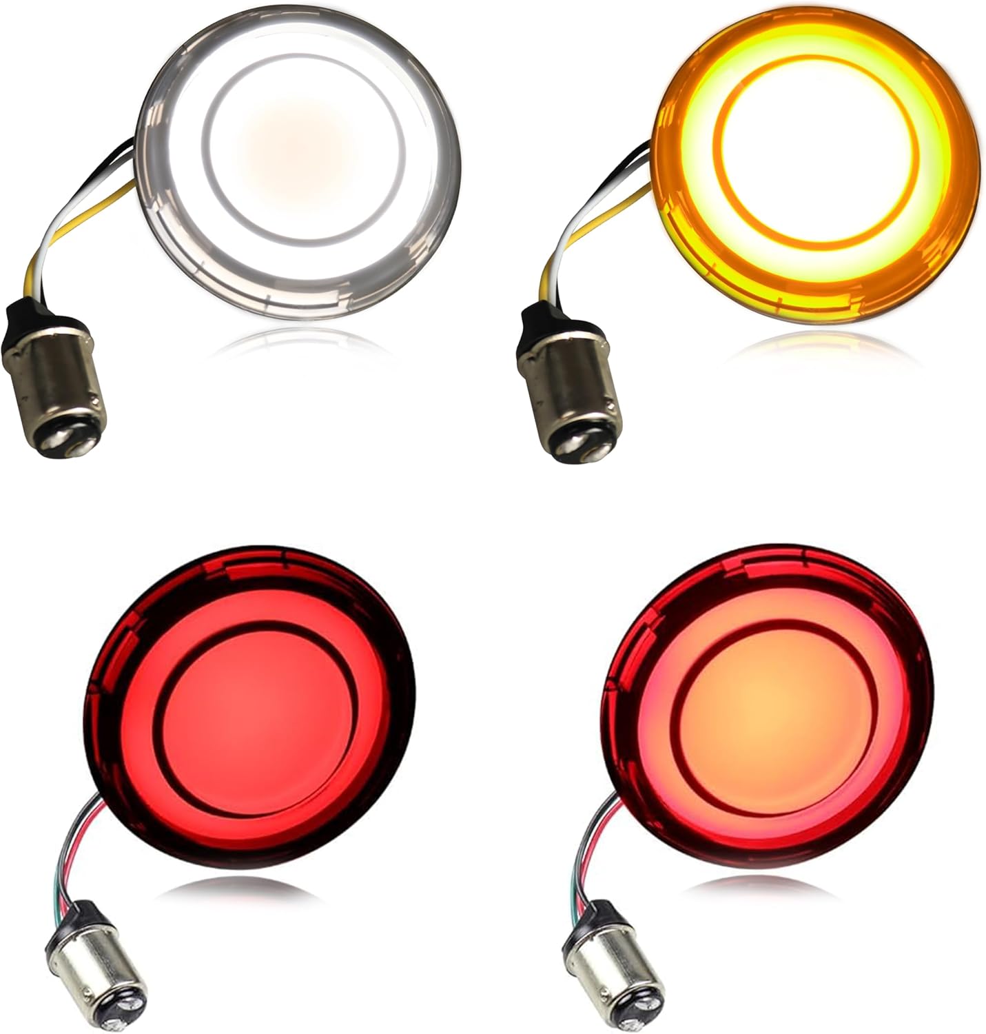 Diffusion 1157 Front Rear LED Turn Signal Light, 2 Inch Bullet Brake Running Lights Compatible with Harley Road King Softail Touring Sportster Street Glide