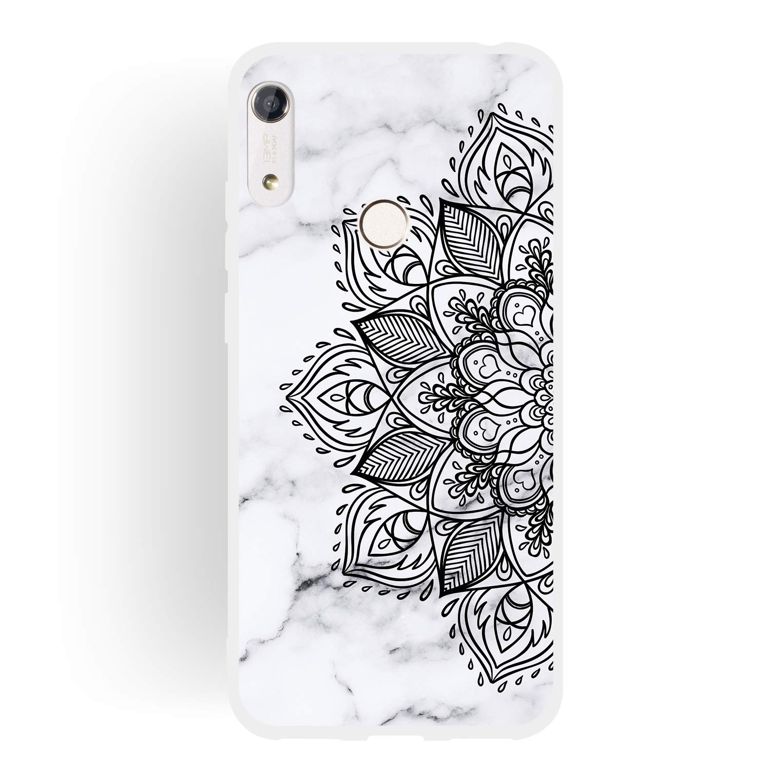 HopMore 3X Marmo Cover per Honor 8A / Huawei Y6 2019 Silicone Morbido