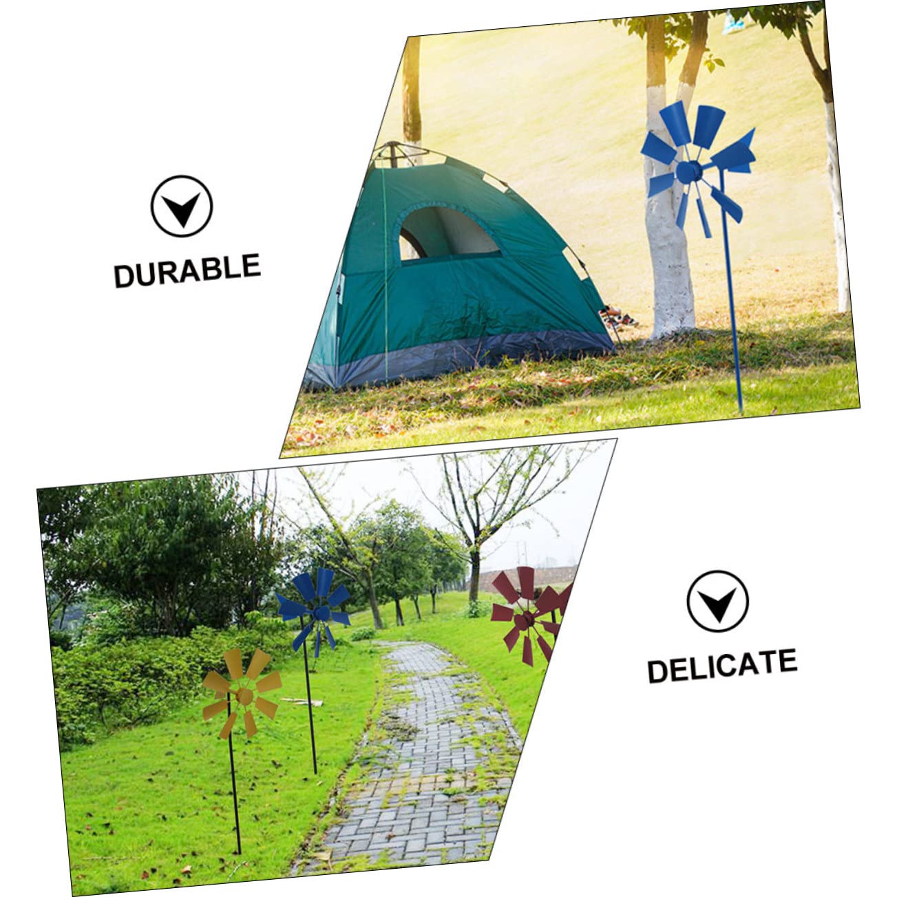 BESPORTBLE 3 Stück Dekorative Gartenwindmühlen aus Eisen für Hof und Garten | Feines Design, Einzigartige Optik, Einfache Handhabung und Sichere Nutzung im Außenbereich