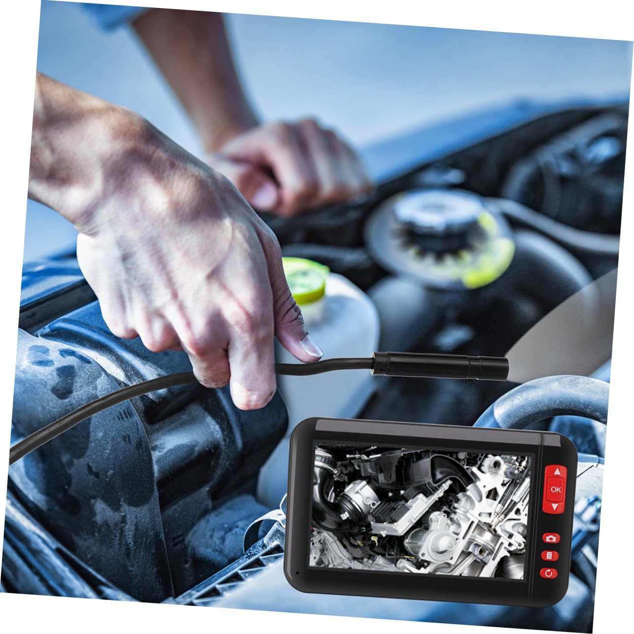 OUNONA Écran Lcd Industriel de 4 3 Pouces de Diamètre 8 Mm pour L'inspection Du Moteur L'entretien Des Voitures Et L'endoscope