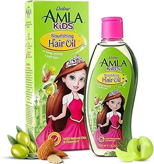 Dabur Amla Hair Oil for Kids, Nourishing Oil with Olive & Almond Extracts, Strengthens,