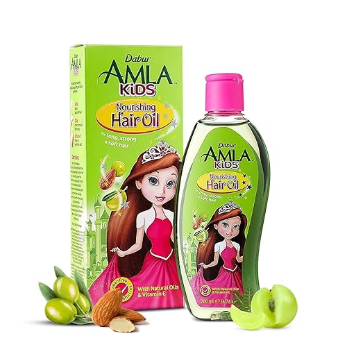 Dabur Amla - Aceite capilar para niños, enriquecido con extracto de oliva y almendras, aceites esenciales, ideal para todo tipo de cabello, nutrir y