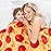 Bnuitland Pizza Funny Blanket, 300 GSM Double Sided Giant Novelty Funny Realistic Food Blanket with Pouch for Adults and Kids, Super Soft Flannel Throw