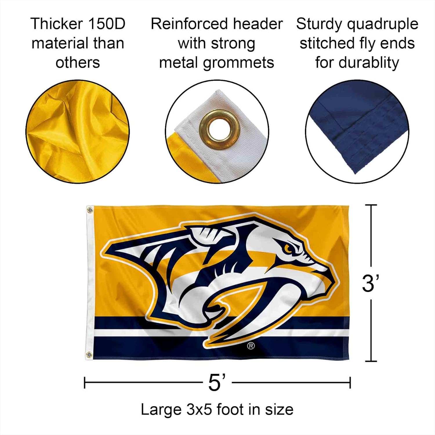 Nashville Predators Flag Pole and Bracket Set - Image 3