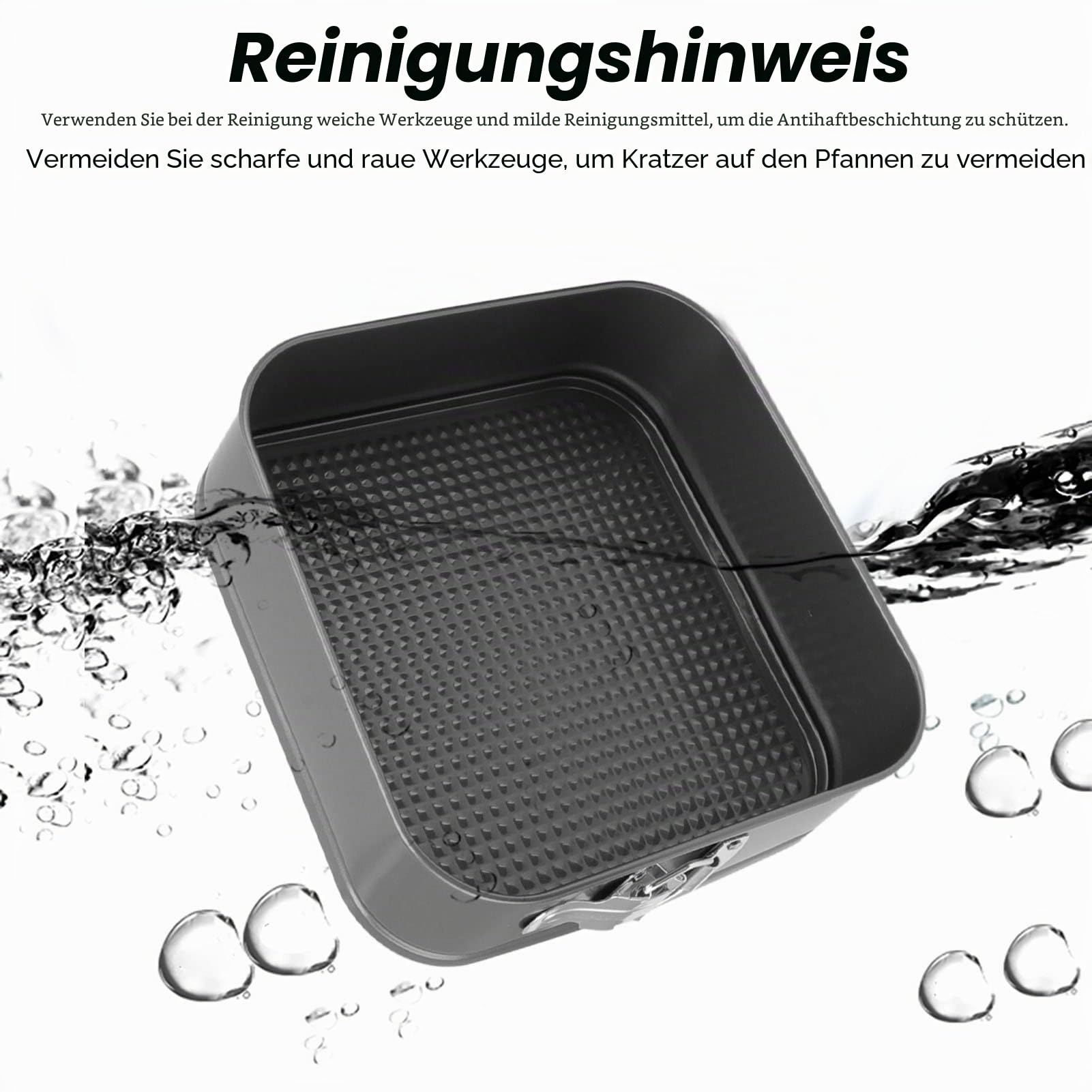 3 teiliges Kuchen Backgeschirr Set, Doppelschichtiges Springform Set, Karbonstahl, Runde Herzform, Quadratisch, Einfach zu Lösende Form, Antihaftbeschichtung, für Die Küche(24/26/28)