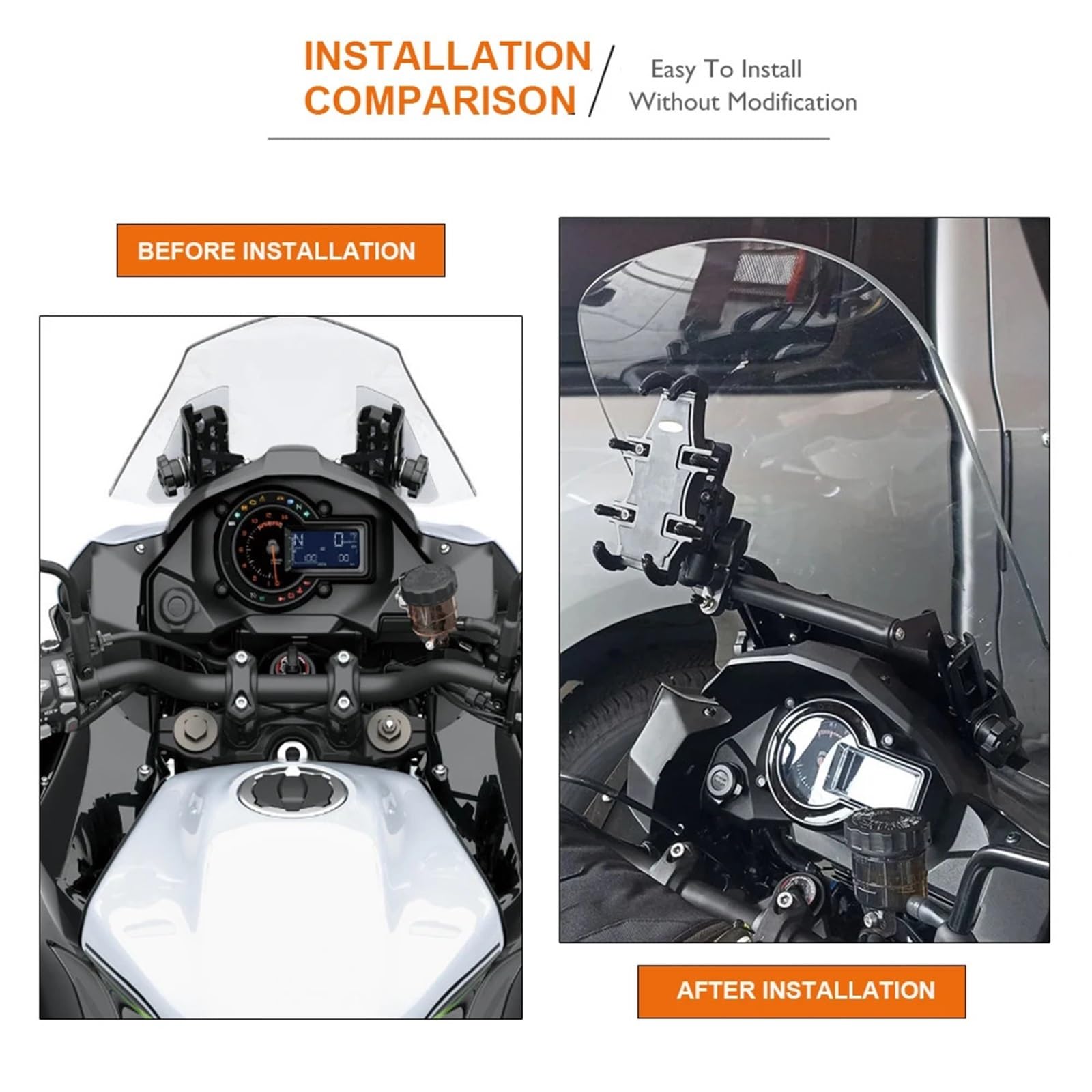 Pasuje do Kawasaki Versys 1000 2019-2024 2025 Uchwyt na nawigację GPS Uchwyt na telefon komórkowy Uchwyt do nawigacji GPS