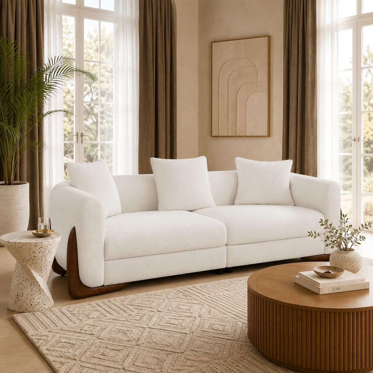 HomeMiYN 83-Inch Modern Chenille Sofa - Image 1