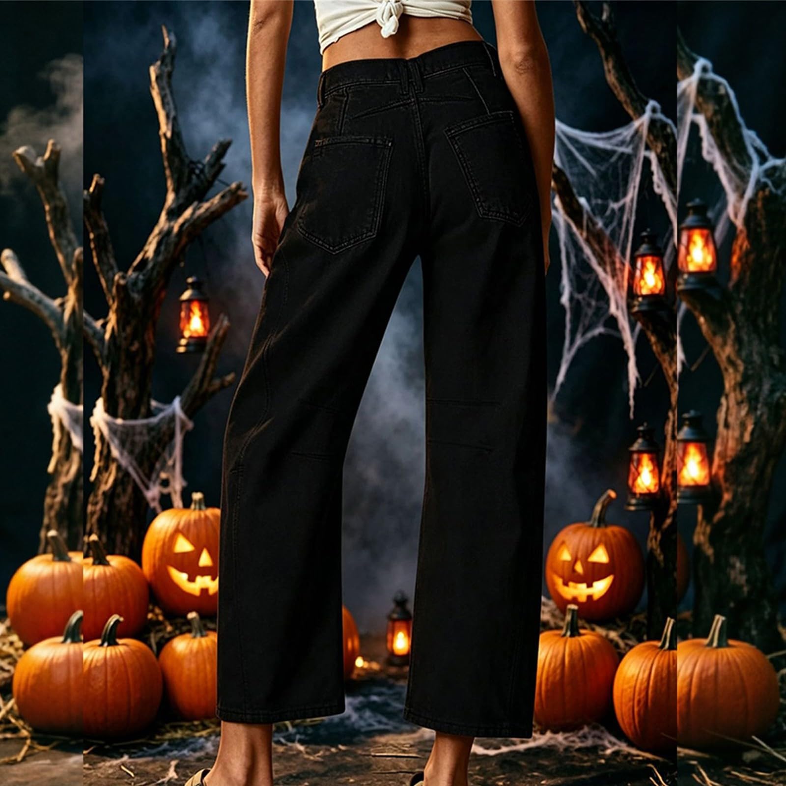 Jeans Donna Vita Alta Wide Leg Jeans Vita Alta Casual Curvy Pantaloni Elasticizzati Gamba Larga Leggeri Y2k Pantaloni Denim Baggy Larghi Con Tasche Taglie Forti Pantalone Eleganti Wide Leg Vintage