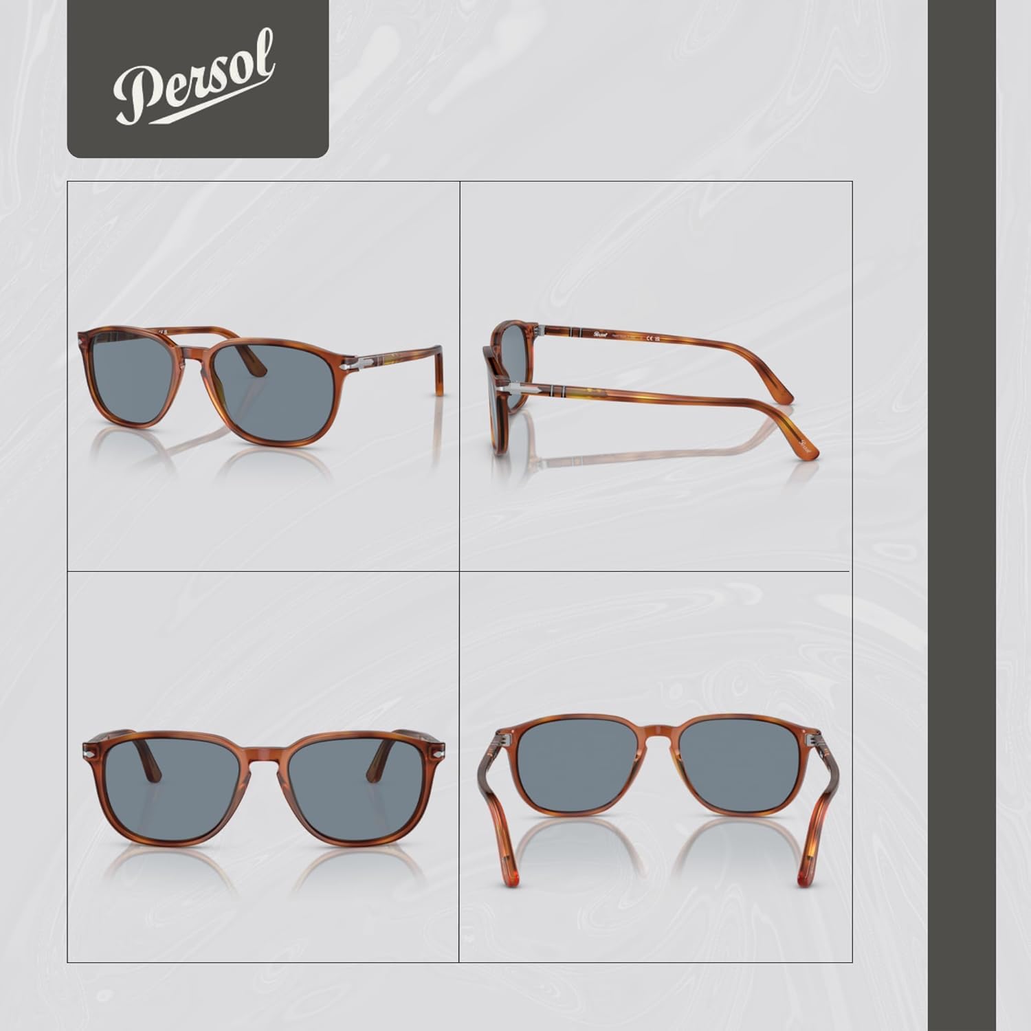 Persol PO3019S Square Sunglasses for Men '+BUNDLE with ACCESSORY EYEWEAR KIT